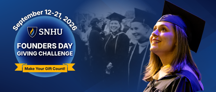 Founders Day Giving Challenge logo with past and present graduates