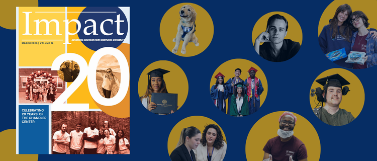 Impact Magazine Cover with students and alumni