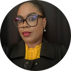 Jonelle with glasses and black and yellow top