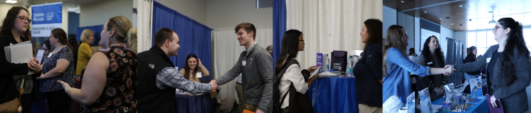 Collage of photos during career events