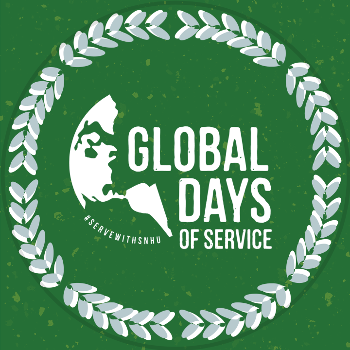 Global Days of Service logo surrounded by circle of leaves