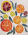Painting of various citrus fruits