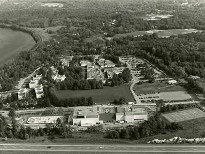 Aerial image of SNHU's campus in the 1970s