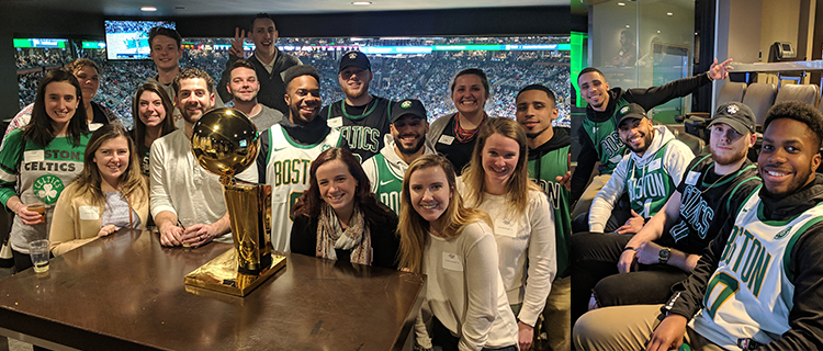 Group of people at Celtics game
