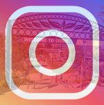 Instagram with SNHU campus in background