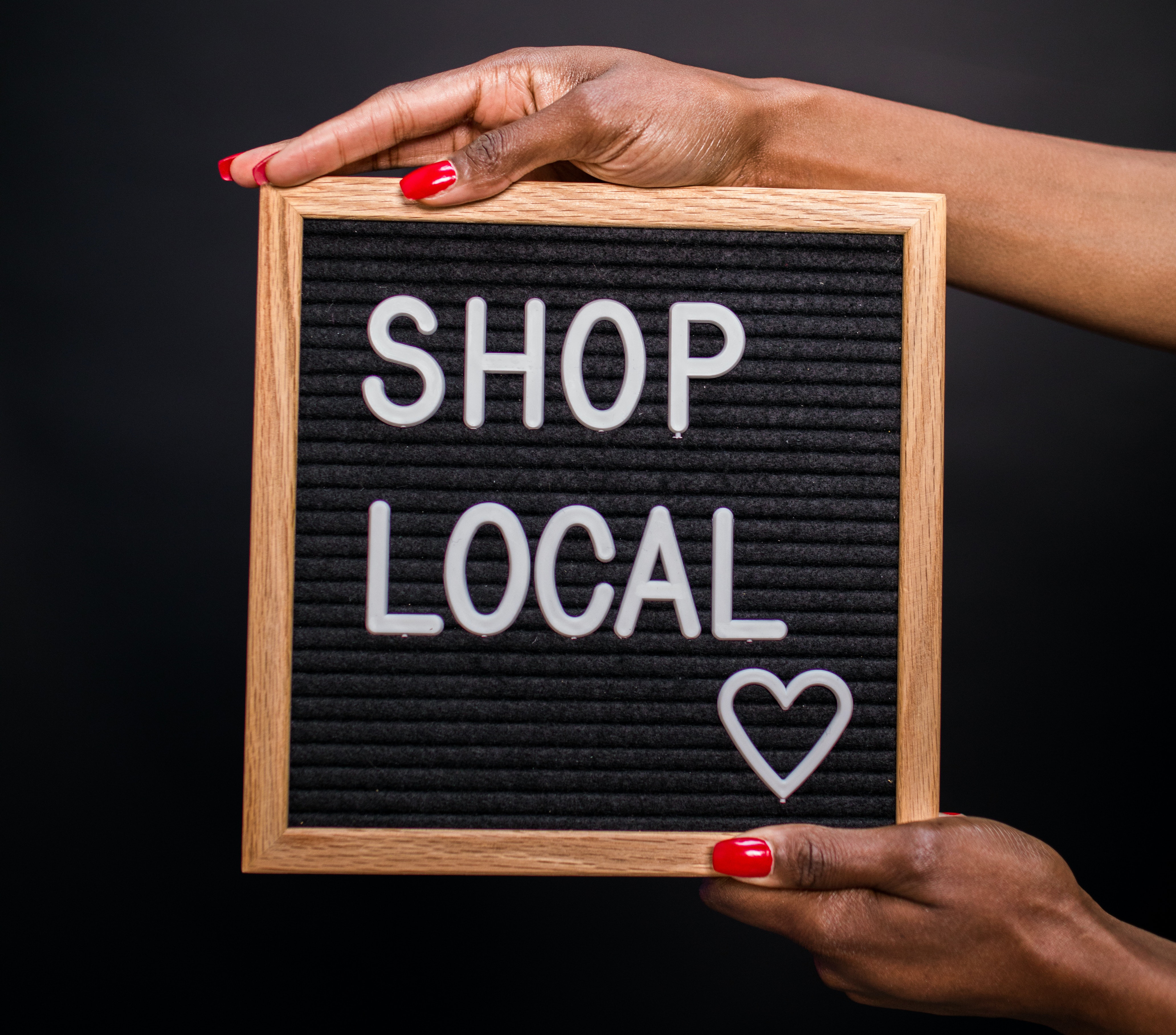 "shop local" sign