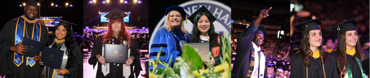 A collage of graduates at the Spring 2025 SNHU Commencement ceremony
