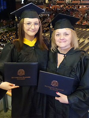 Jessie and Kathleen Rogers pose at SNHU's 2019 Commencement