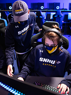SNHU students using computers in the Esports Arena