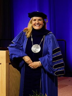 Lisa Marsh Ryerson in full SNHU president regalia at her inauguration.